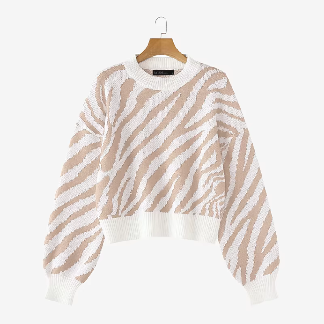 Olive Wild Stripe Knit Sweater