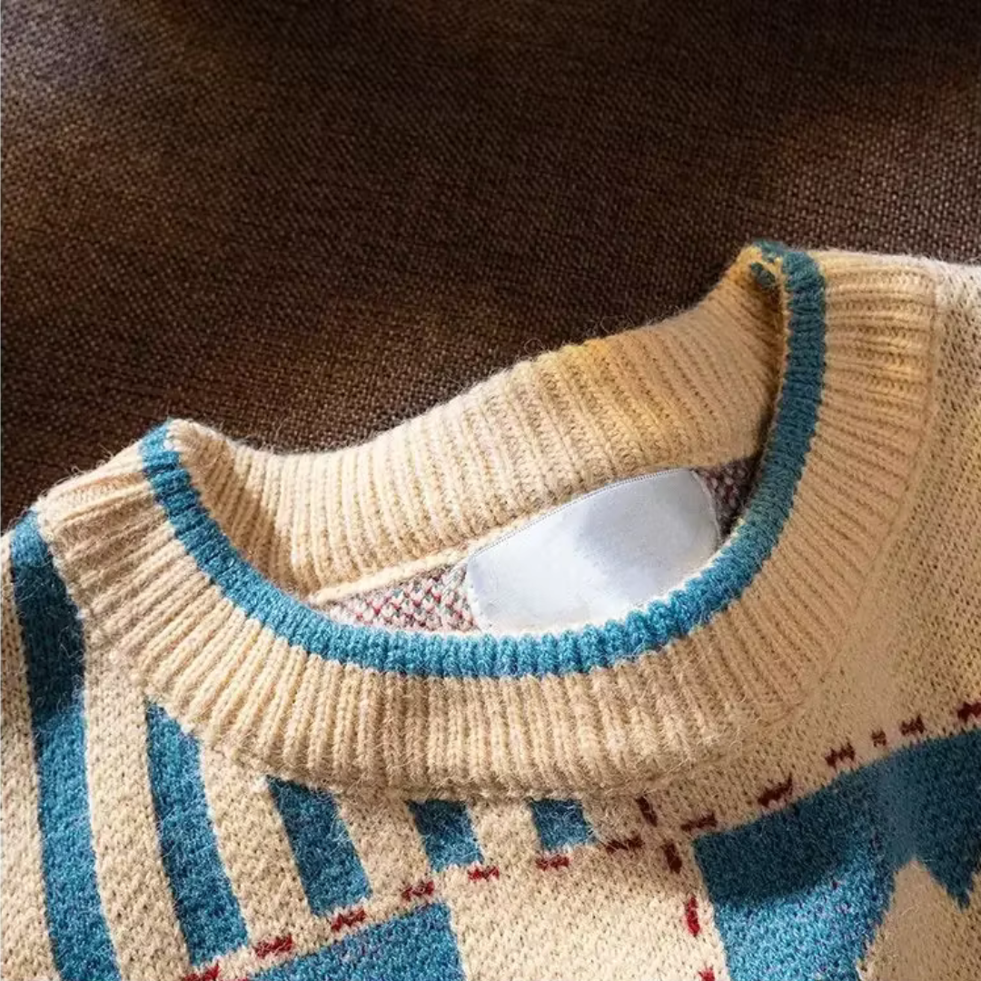 Calista Patchwork Wool Sweater