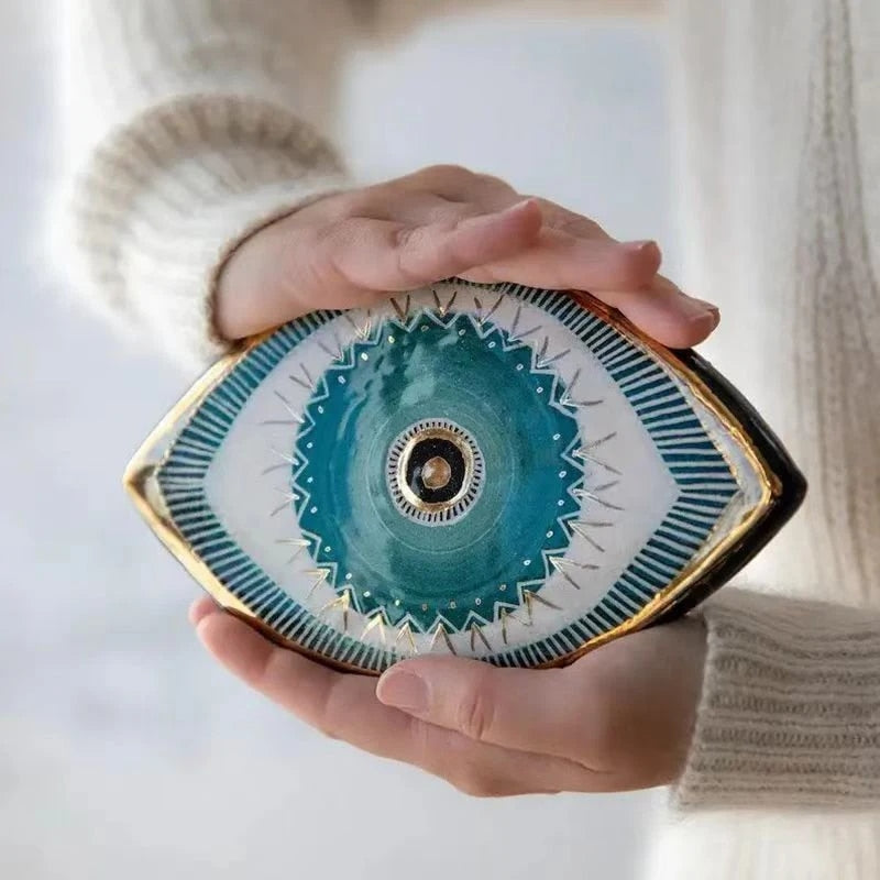 Handcrafted Azul Evil Eye Shield