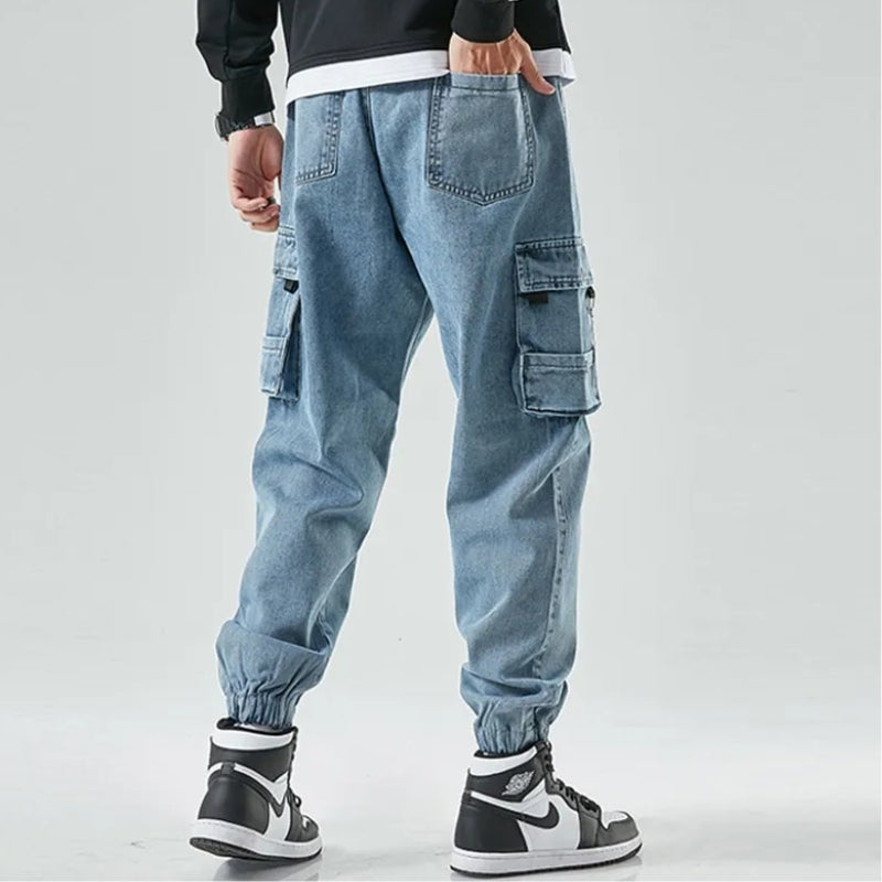 Denim Cargo Joggers