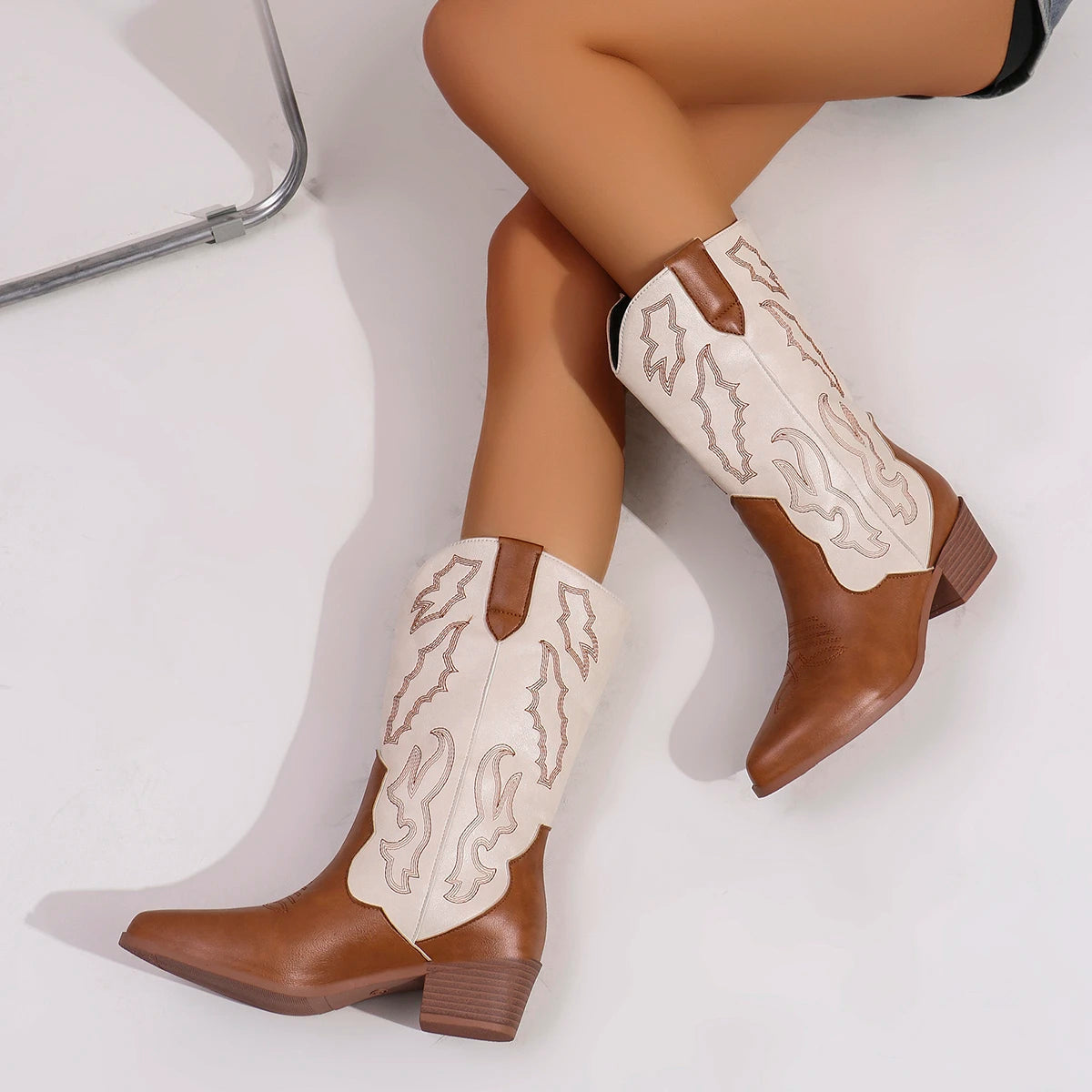 Maria™ | Embroidered Leather Boots