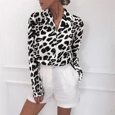 Seraphina™ | Leopard Print Chiffon Blouse