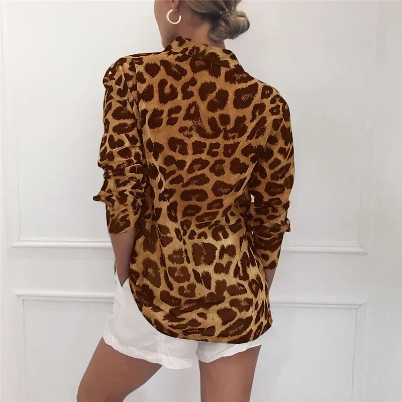 Seraphina™ | Leopard Print Chiffon Blouse