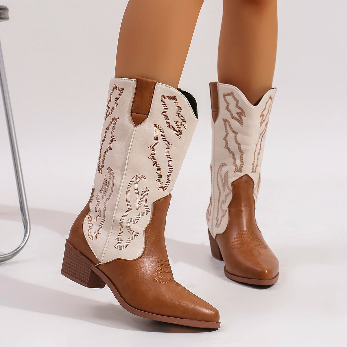 Maria™ | Embroidered Leather Boots