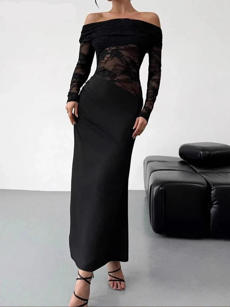 Aria Lace Mesh Dress