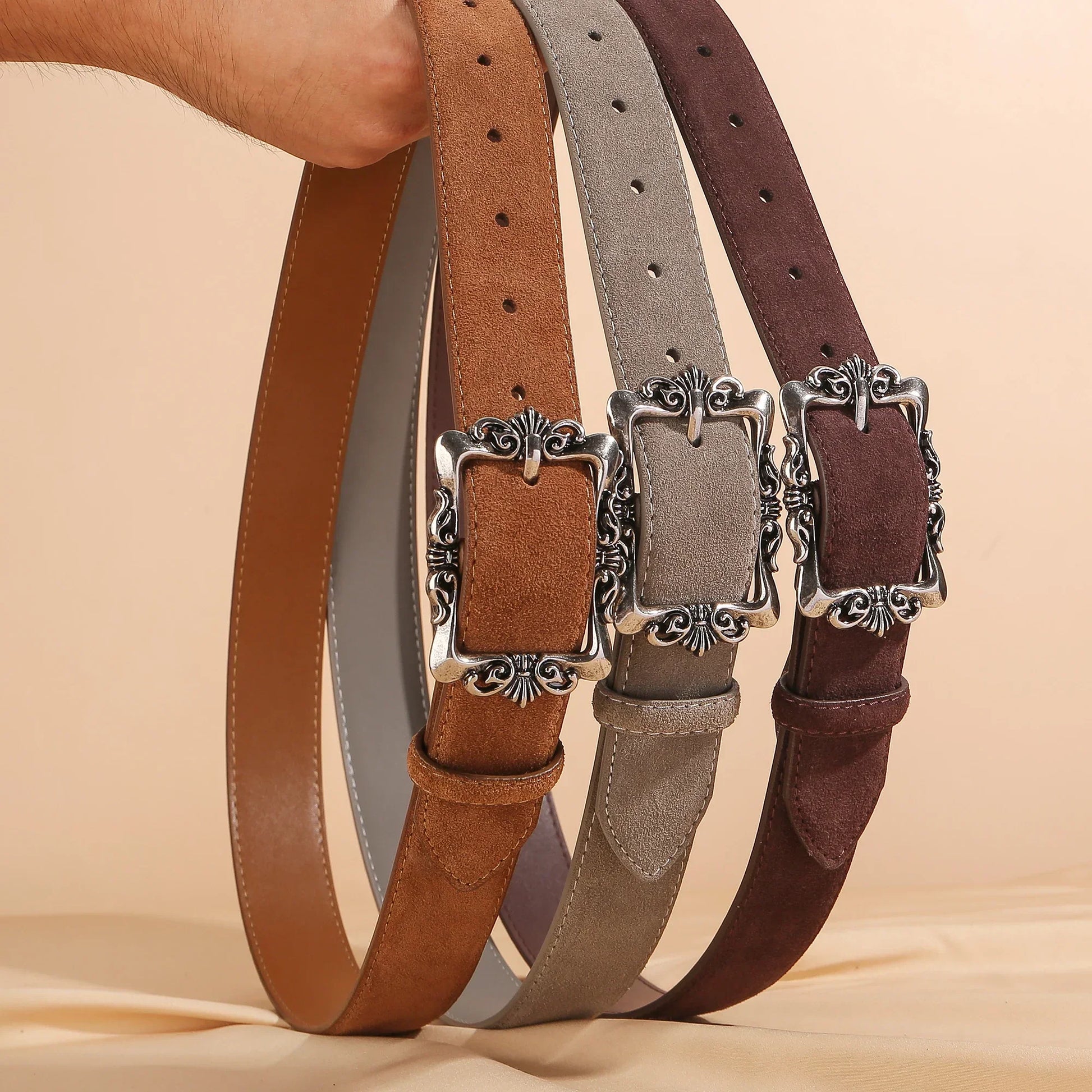 Alina Suede Wide Belt
