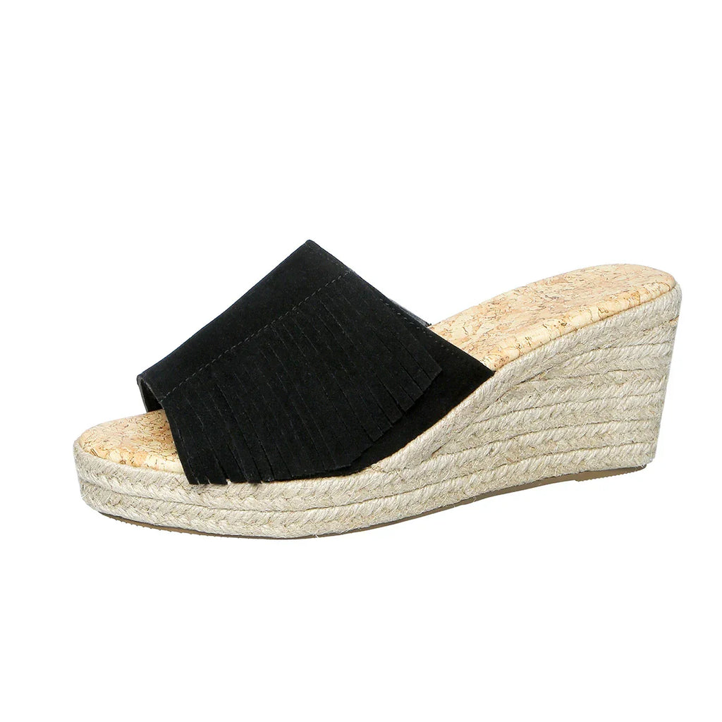 Hannah Suede Tassel Sandals