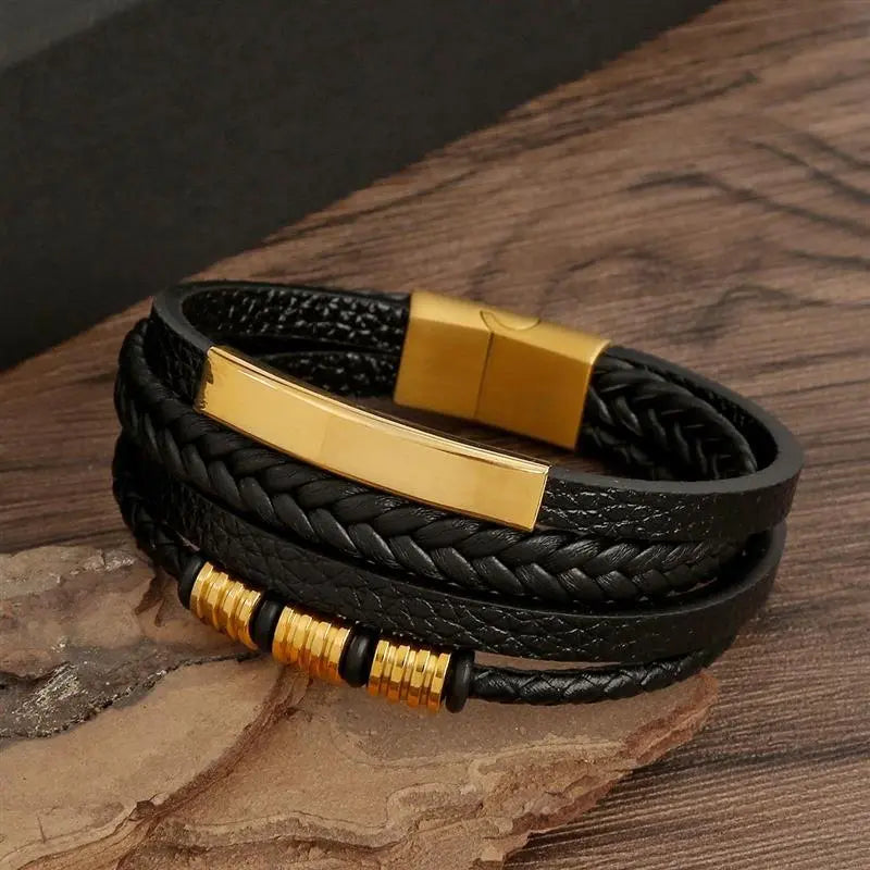 Fusion Leather & Stainless Bracelet