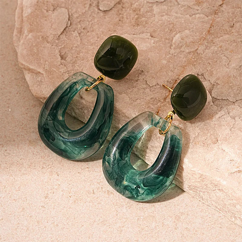 Freya Green Drop Earrings