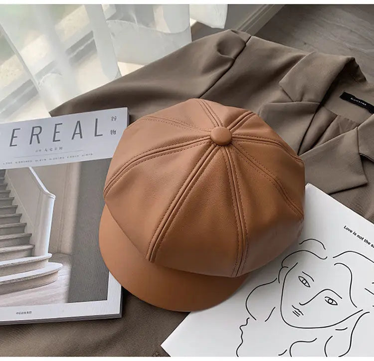 Noelle Leather Beret