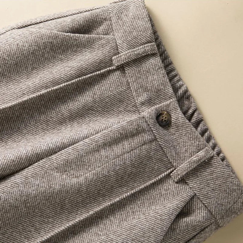 Alina Herringbone Wool Pants