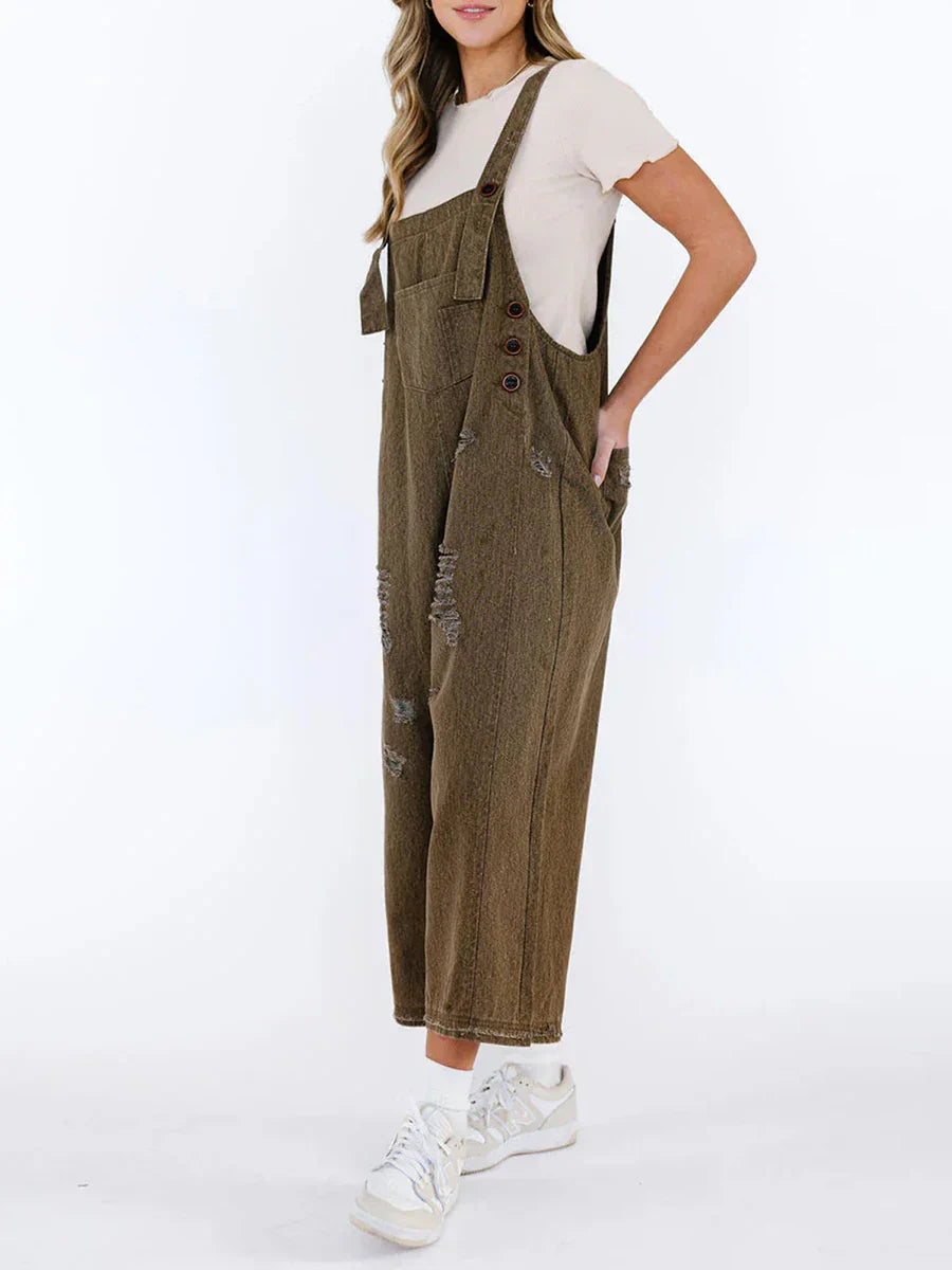 Luna Washed Denim Overalls