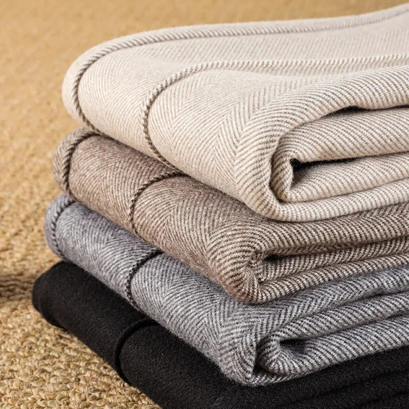 Alina Herringbone Wool Pants