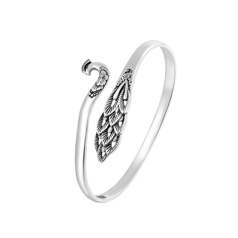 Sahana Peacock Silver Bracelet