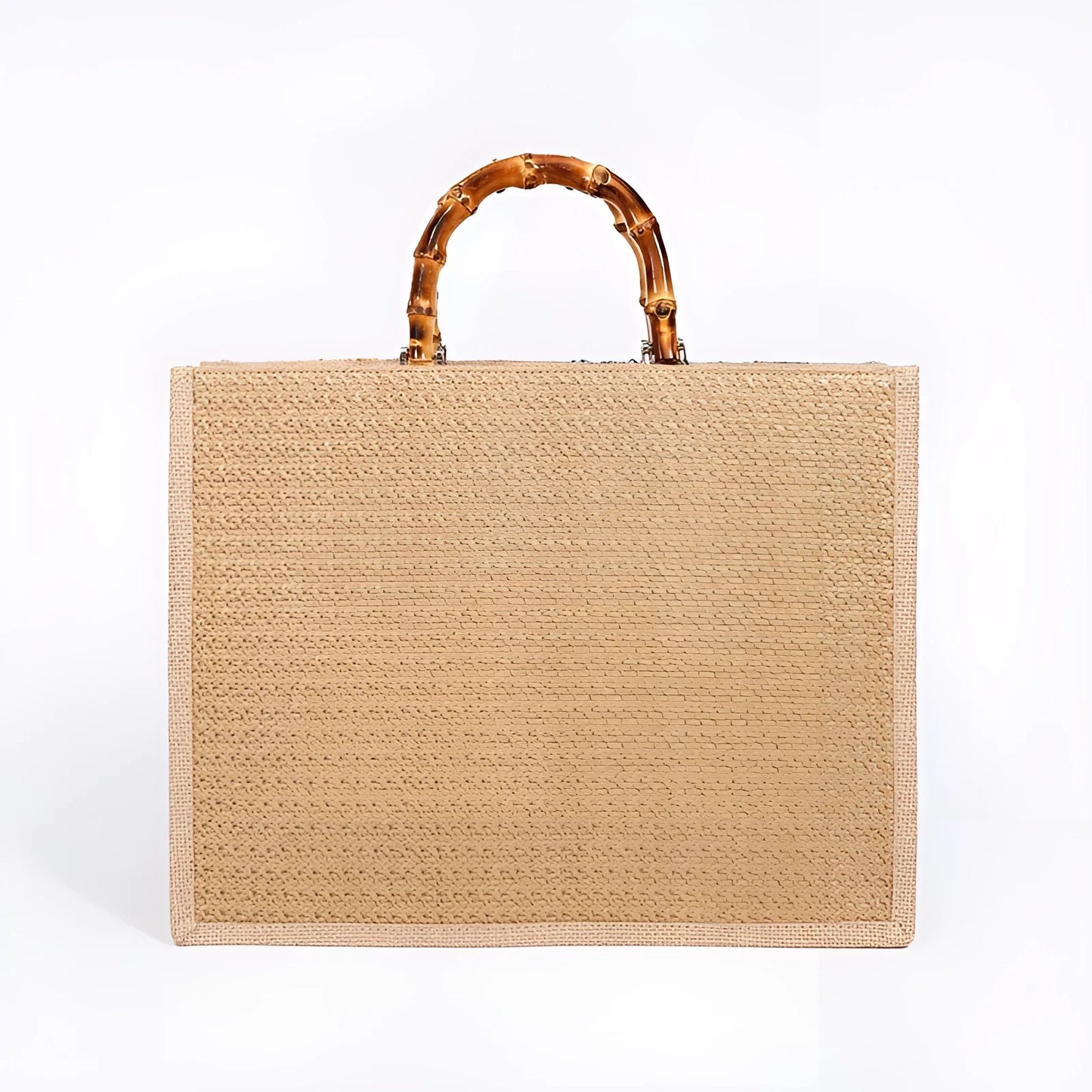 Bamboo Bead Embellished Tote Bag