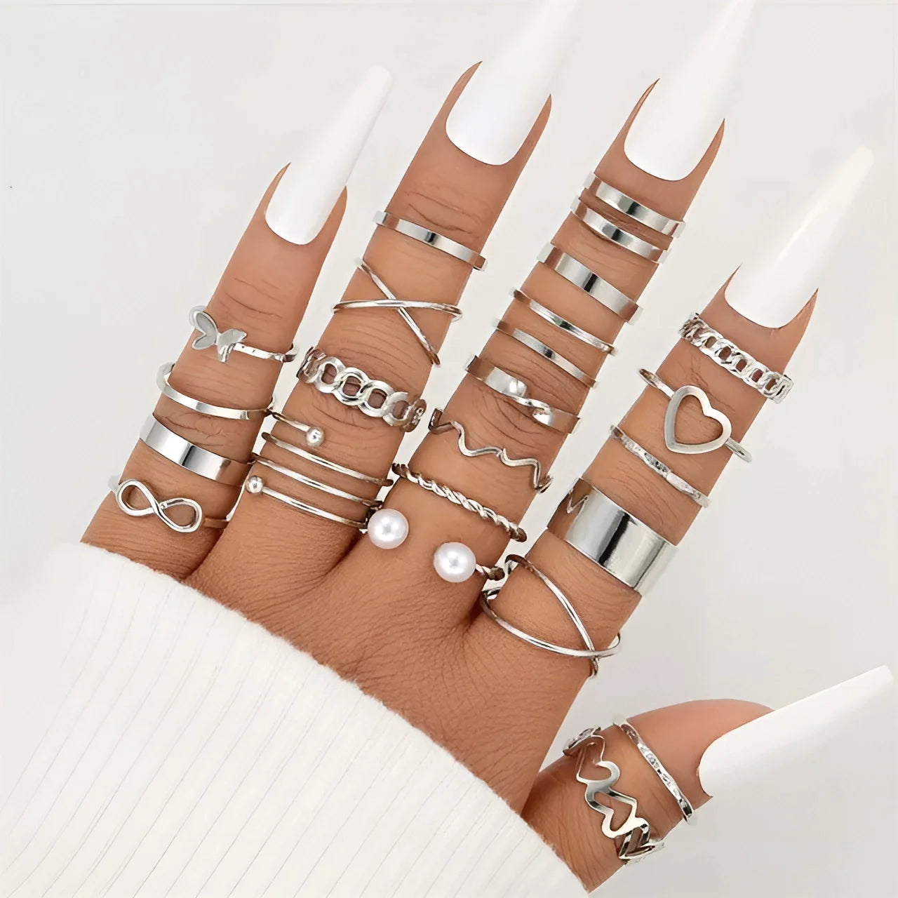 22Pcs Set Women Vintage Rings