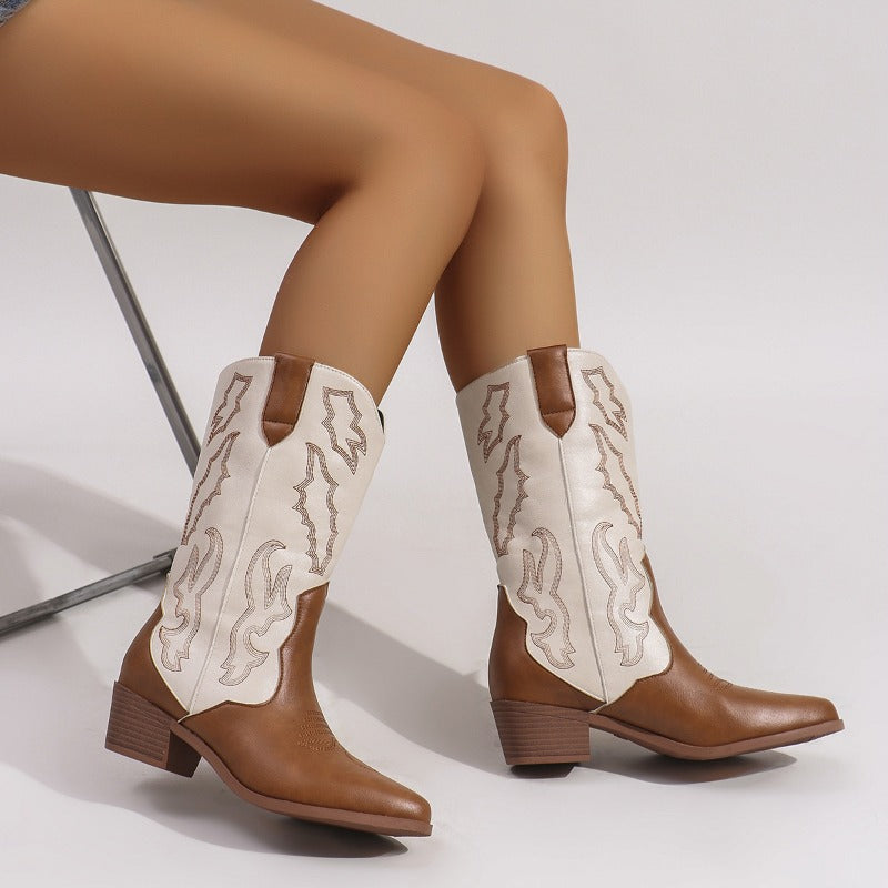 Maria™ | Embroidered Leather Boots