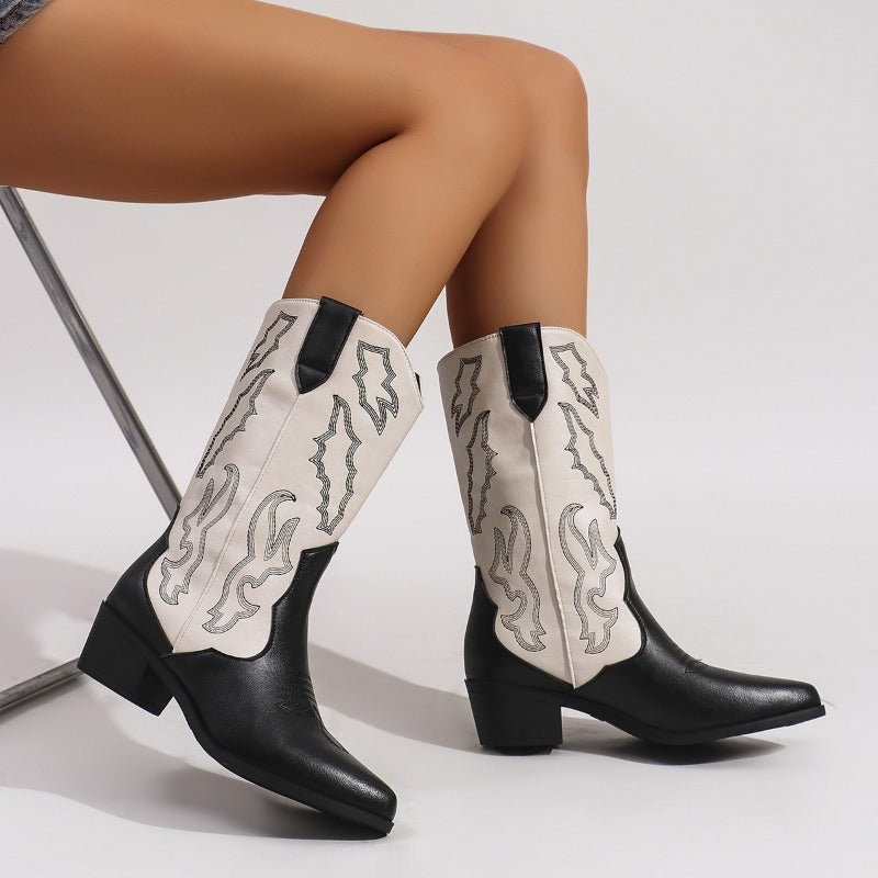 Maria™ | Embroidered Leather Boots