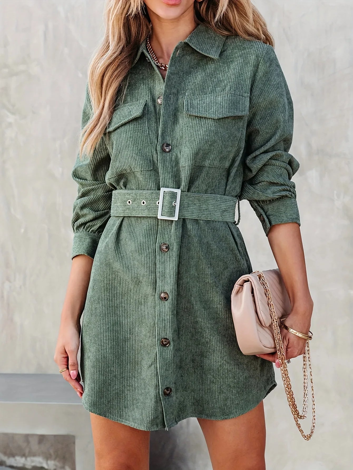 Corduroy Shirt Dress