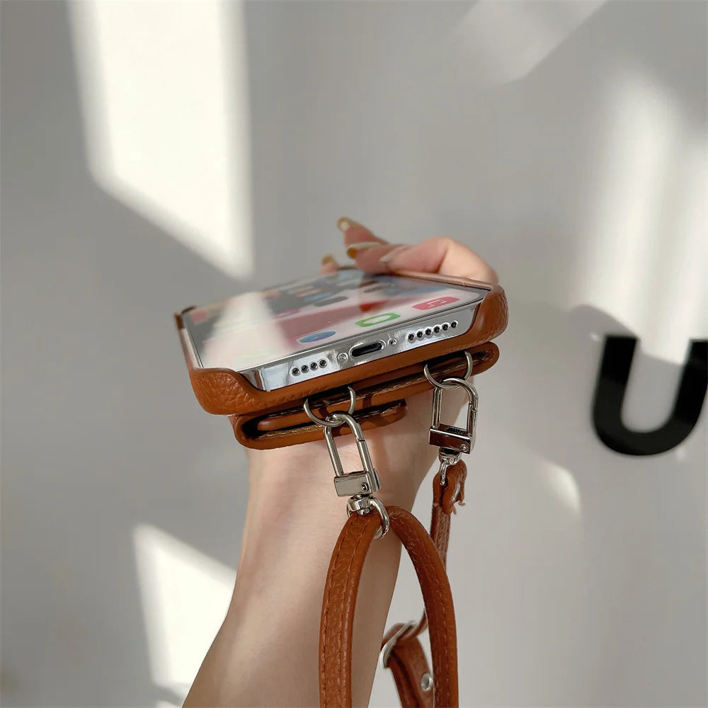 Leather Crossbody iPhone Case