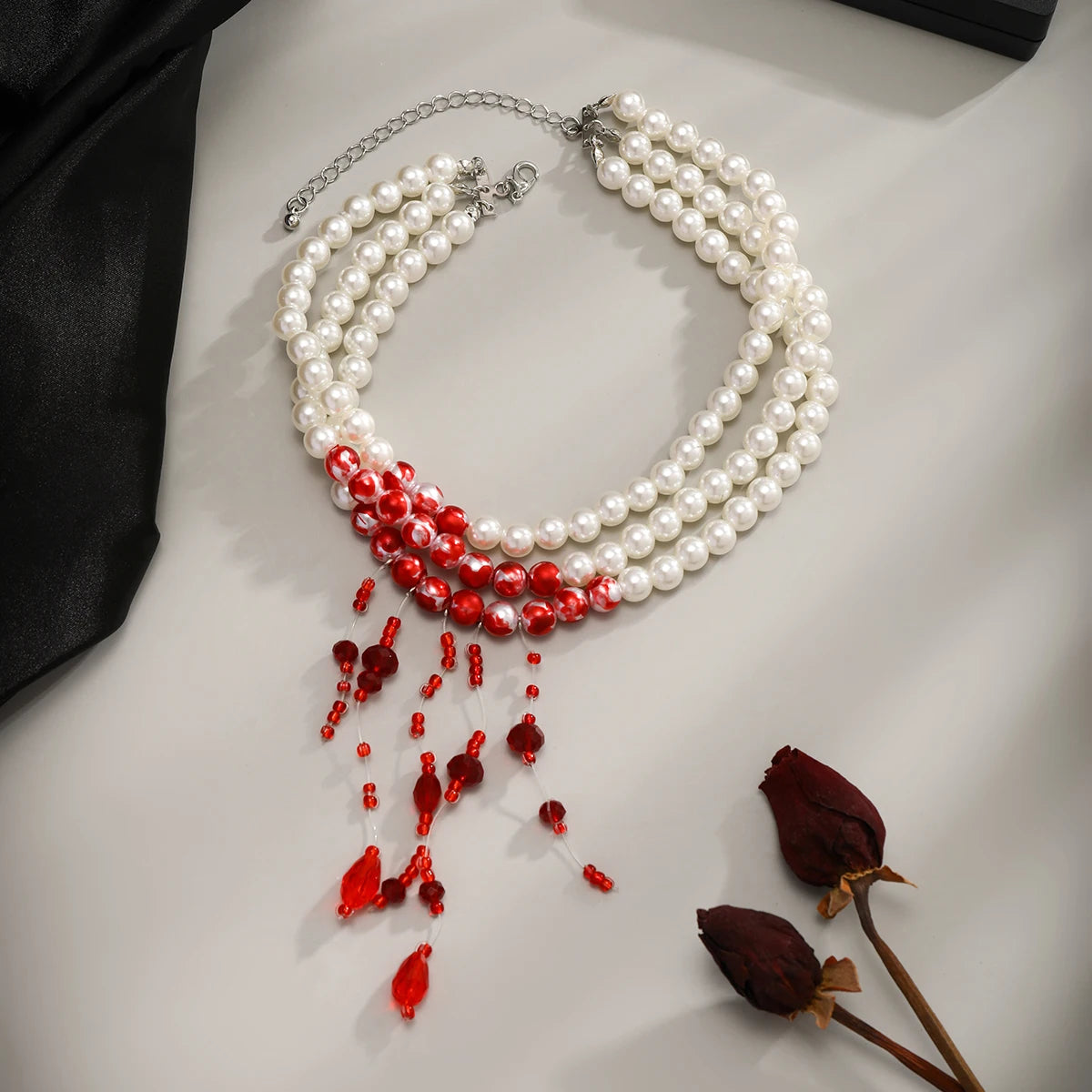 Pearl Blood Halloween Necklace